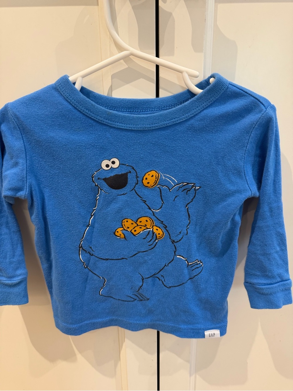 GAP 18-24m Blue Cookie Monster Long-Sleeve Top
